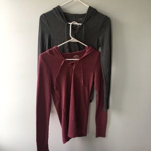 Bundle of 2 Hollister Long Sleeve Hooded Shirt